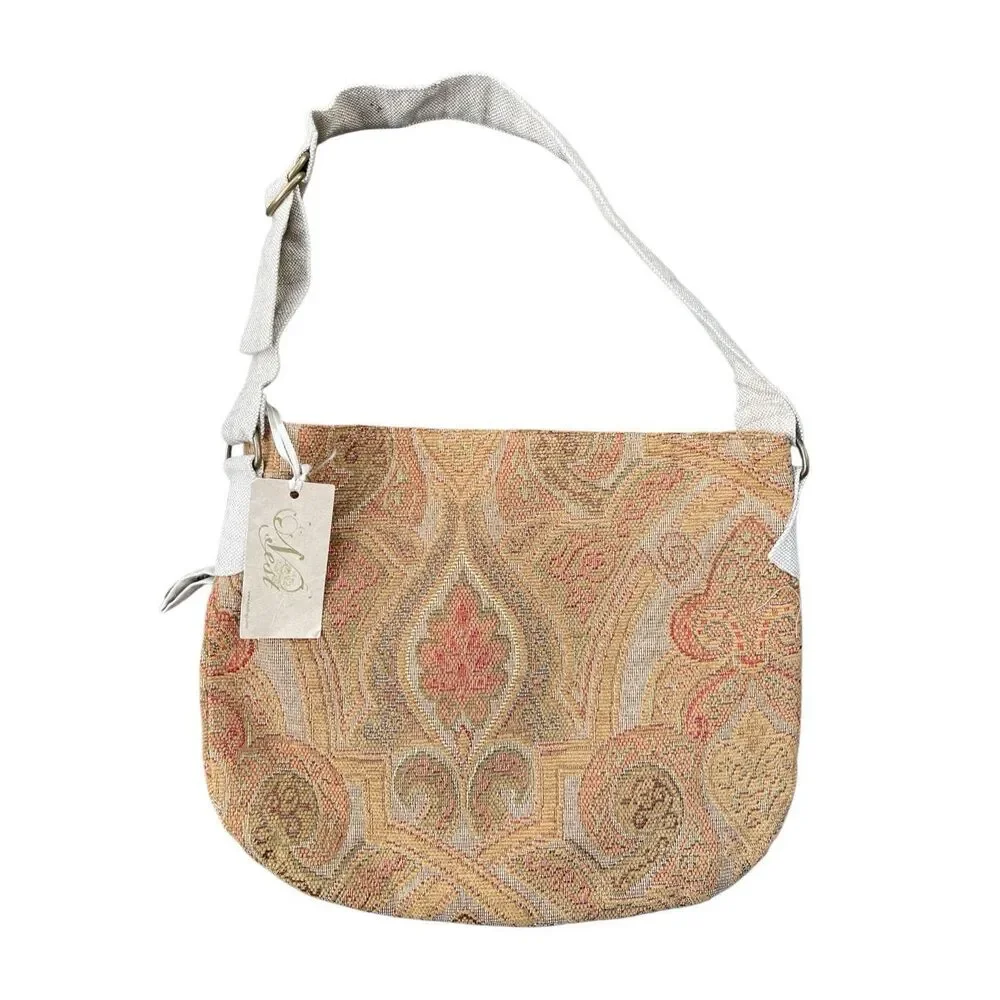 Nest Tapestry Shoulder‎ Bag Tan Red OS NWOT